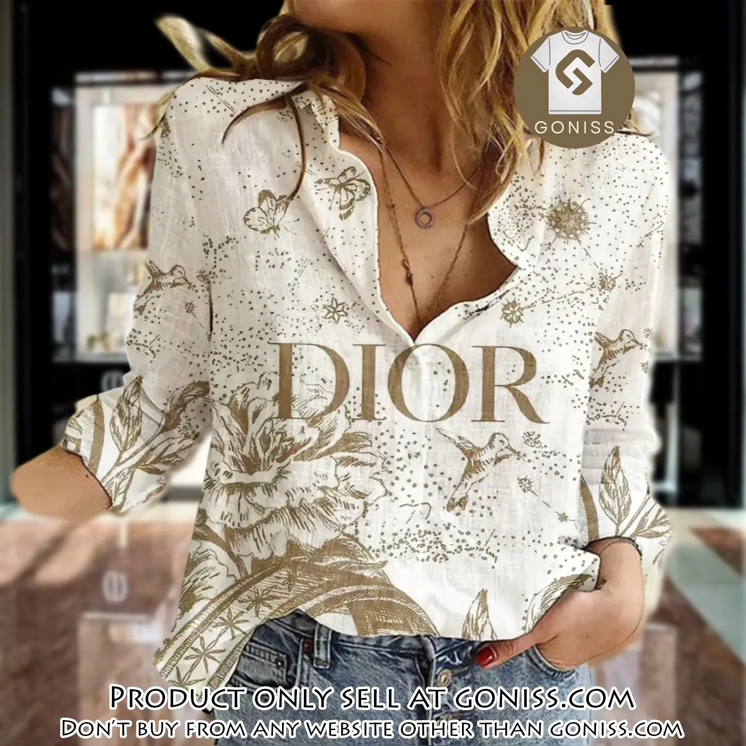Dior luxury women casual shirt linen shirt wcs1026 gn0812197